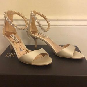 Badgley Mischika Bridal ivory heels